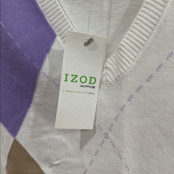 Izod XFG Womens Golf V-Neck Argyle Knit Sweater Size Small - Picture 2 of 9